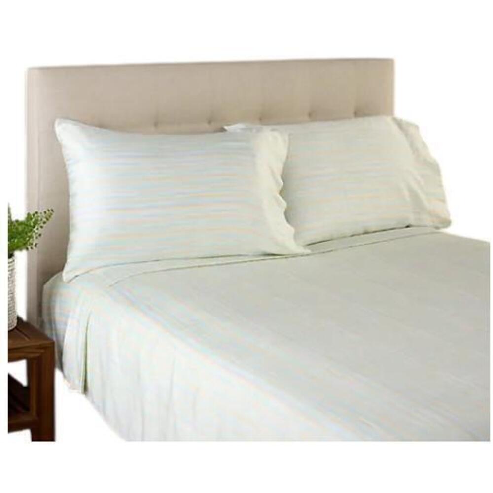 Home Reflections Rayon from Bamboo Sheet Set Beach Stripe